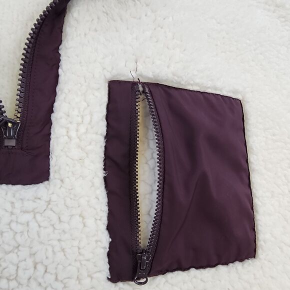 Lou Grey Jacket Womens Large Colorblock Cozy Up 1/4 Zip Sherpa Fleece Pullover - Picture 11 of 16